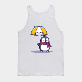 Cute Penguin With Cute Umbrella Tank Top